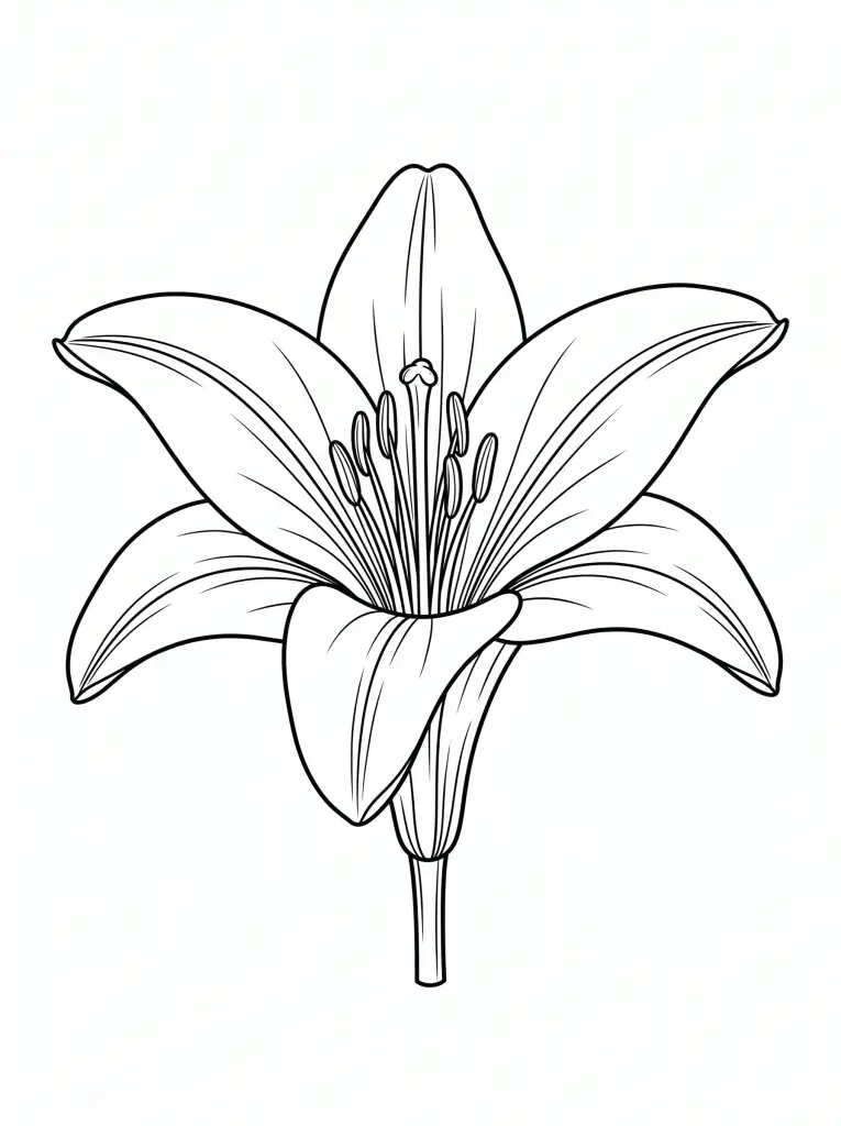 Single Lily outline template to trace with AR Drawing
