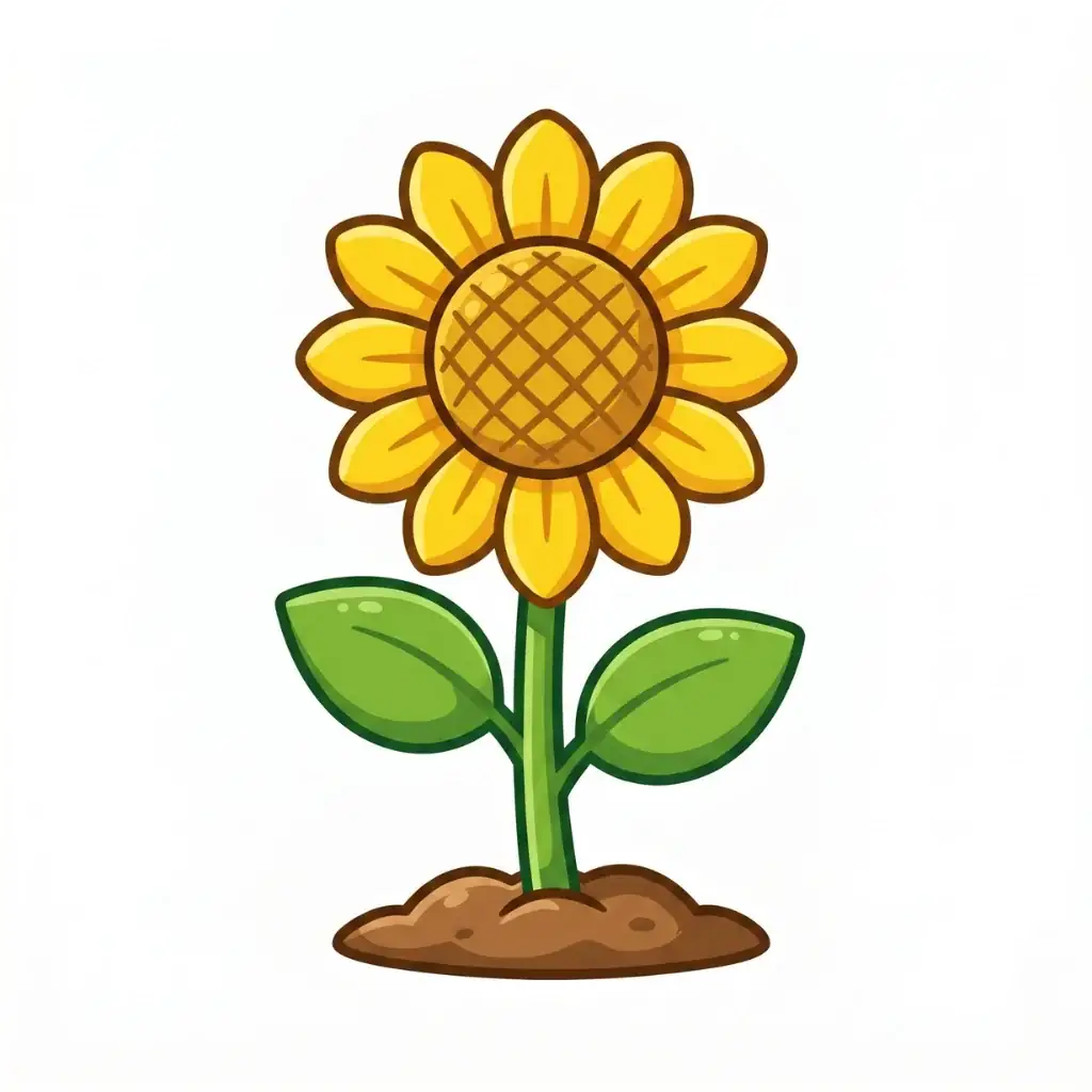 Sunflower color drawing template to trace with AR Drawing