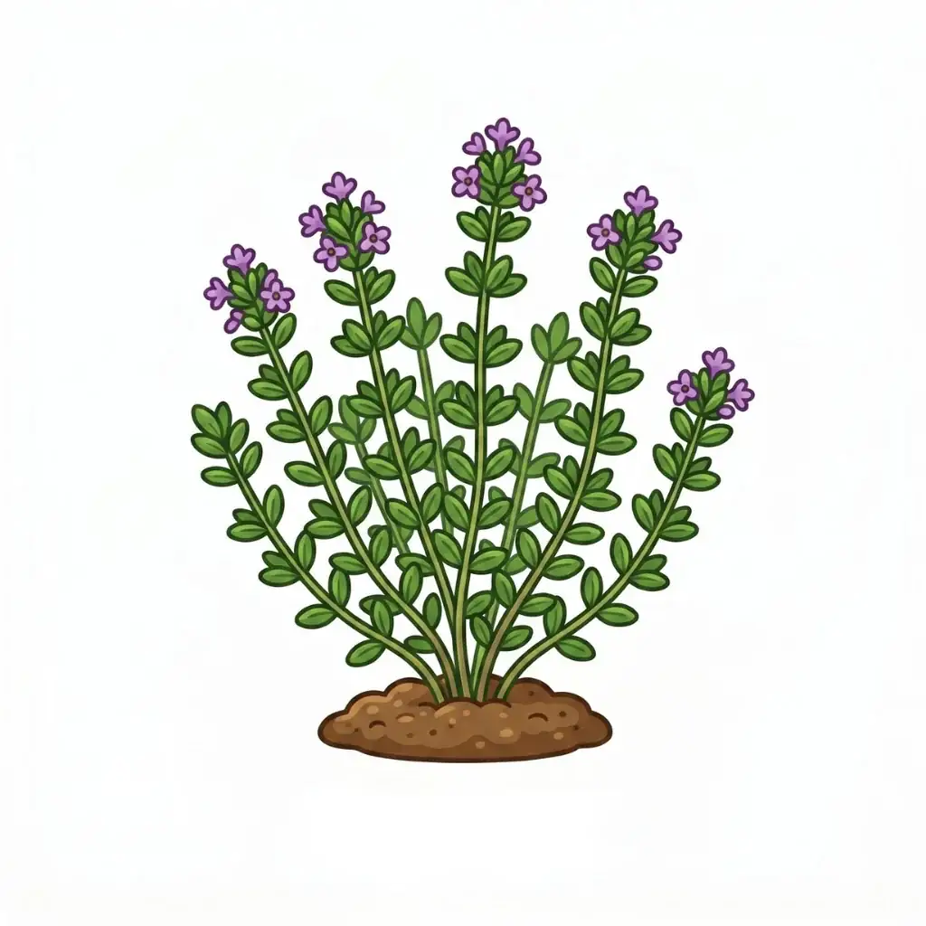 Thyme Herb color drawing template to trace with AR Drawing