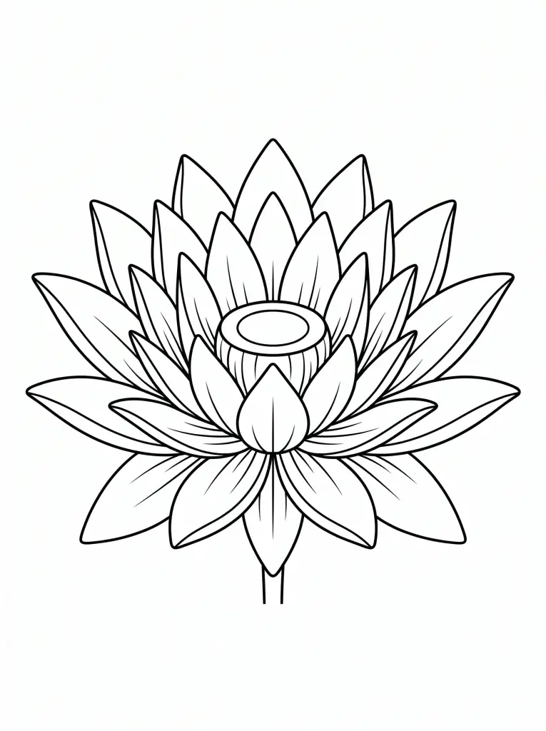 Delicate Water Lily outline template to trace with AR Drawing