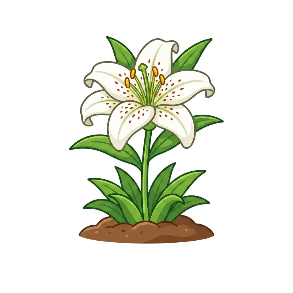 White Lily color drawing template to trace with AR Drawing