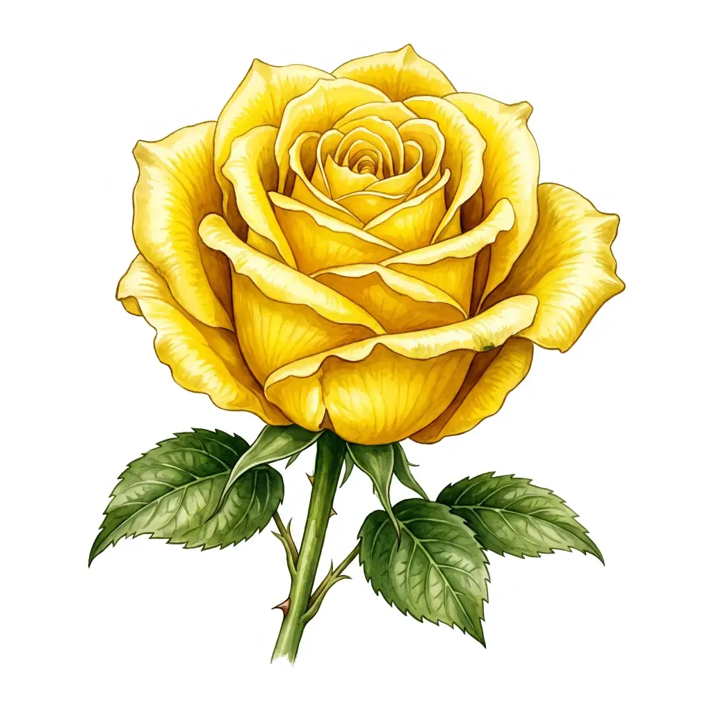 Vibrant Yellow Rose color drawing template to trace with AR Drawing