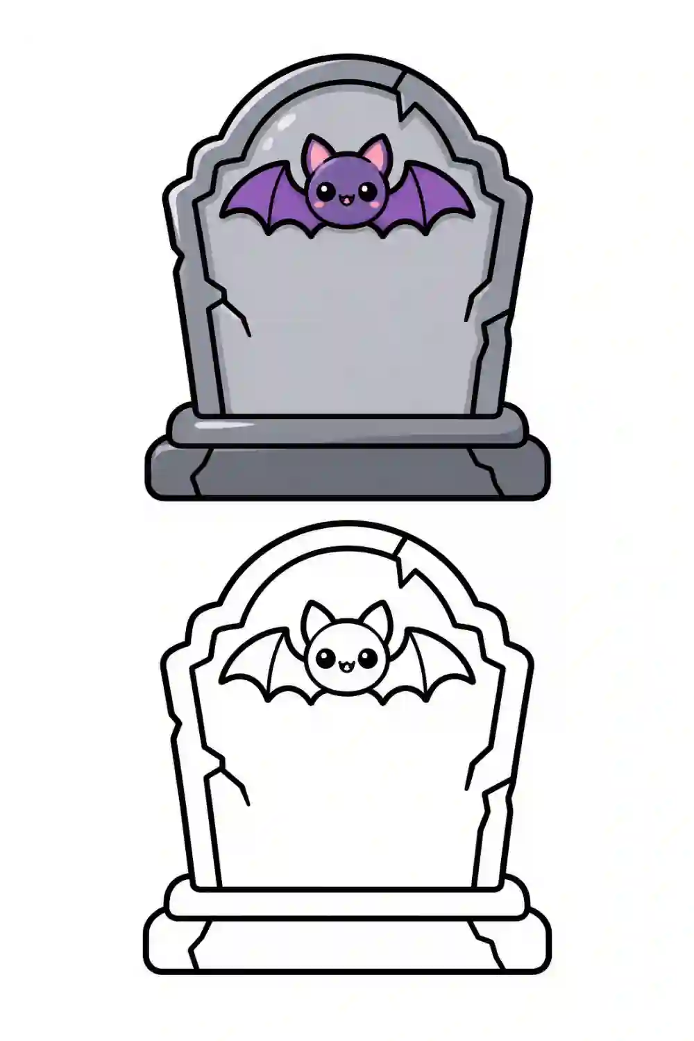 Bat Gravestone outline template to trace with AR Drawing