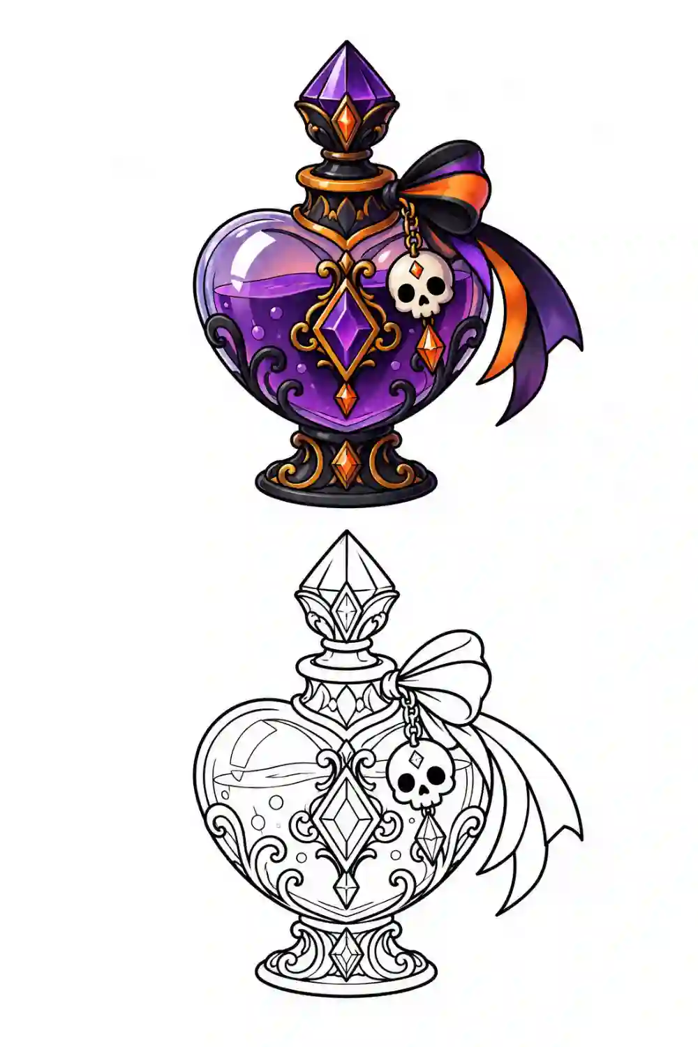 Bat Potion Bottle outline template to trace with AR Drawing