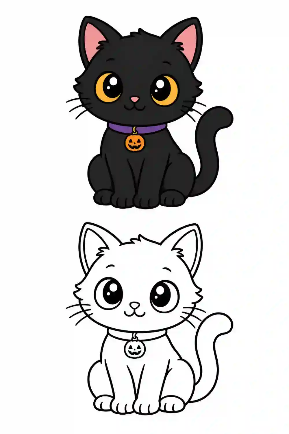Cute Black Cat outline template to trace with AR Drawing
