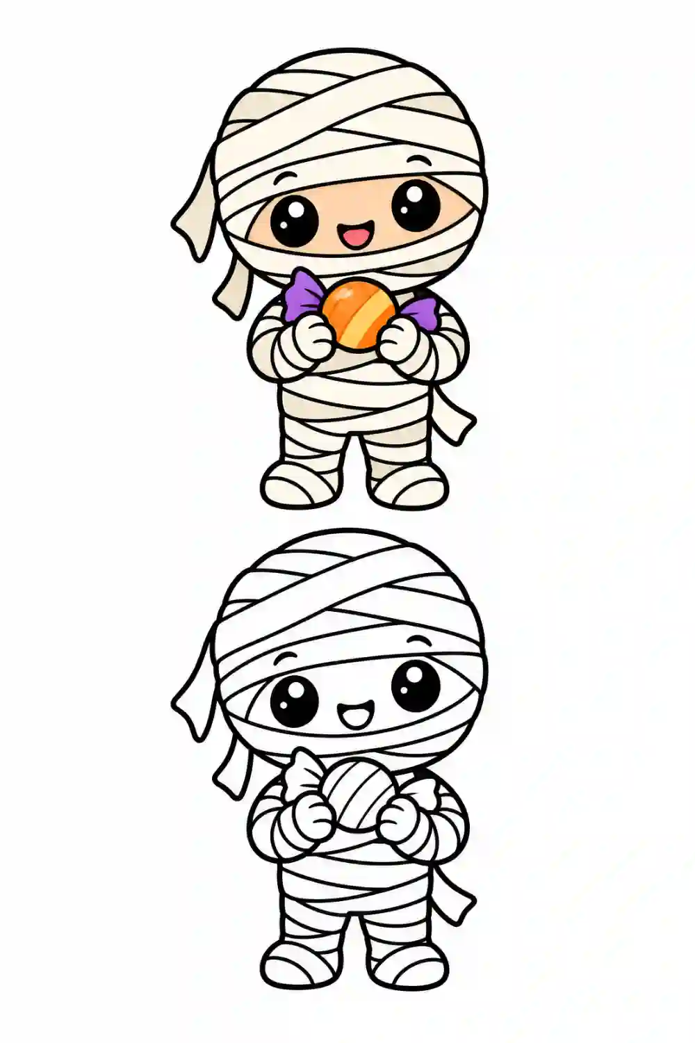 Cute Mummy outline template to trace with AR Drawing