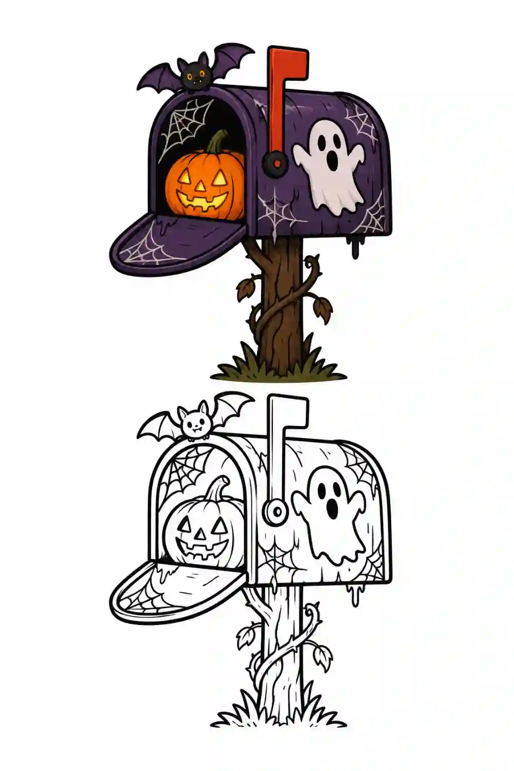 Ghost Mailbox outline template to trace with AR Drawing