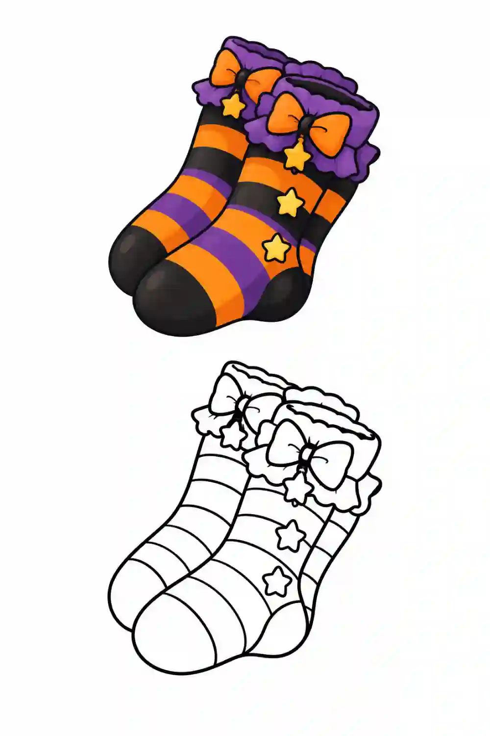 Halloween Candy Stocking outline template to trace with AR Drawing