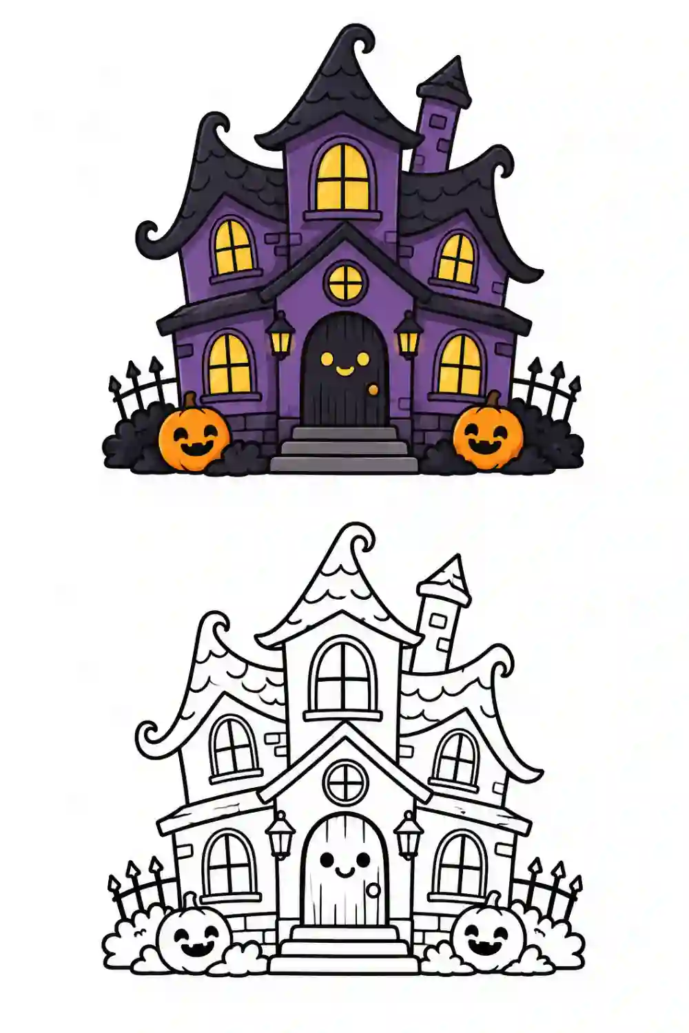 Haunted House outline template to trace with AR Drawing