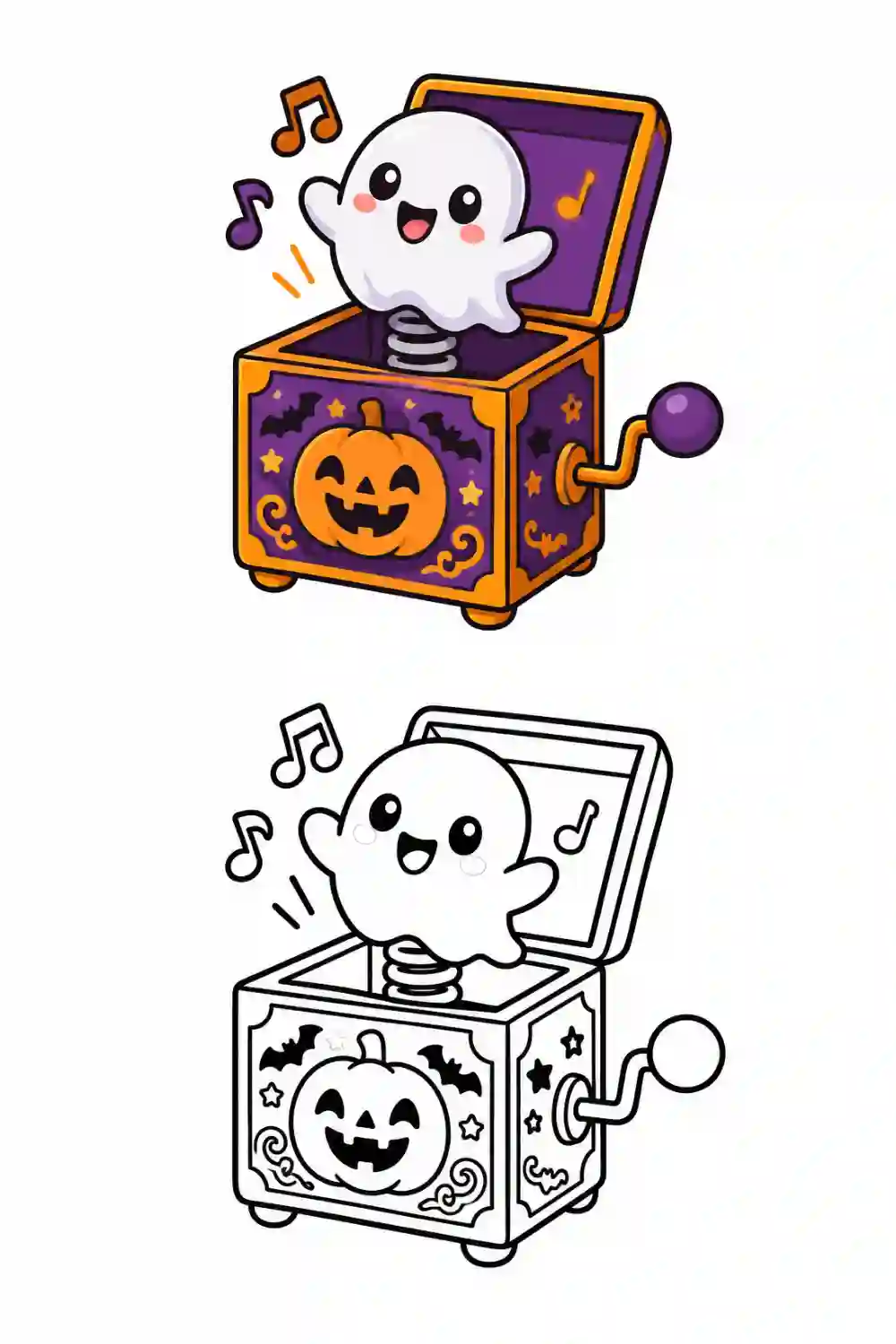 Jack In The Box Ghost outline template to trace with AR Drawing