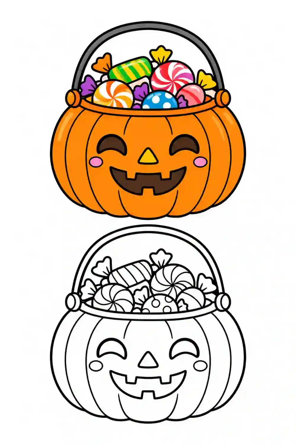 Jack O Lantern Candy Bucket outline template to trace with AR Drawing