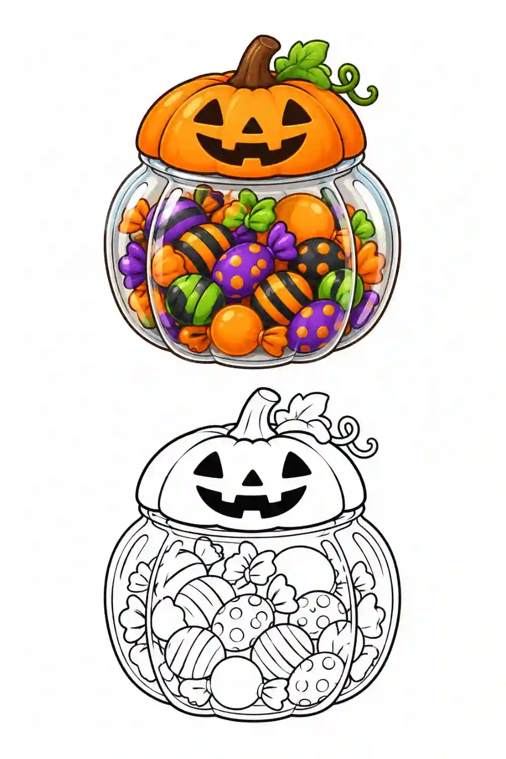 Pumpkin Candy Jar outline template to trace with AR Drawing
