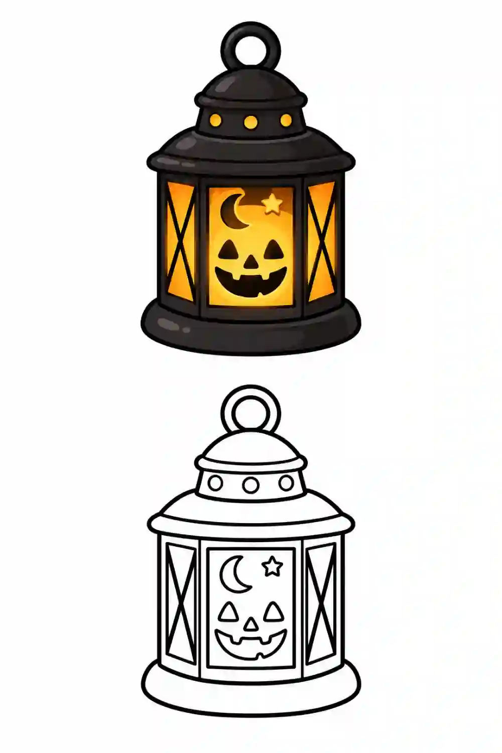 Pumpkin Lantern outline template to trace with AR Drawing