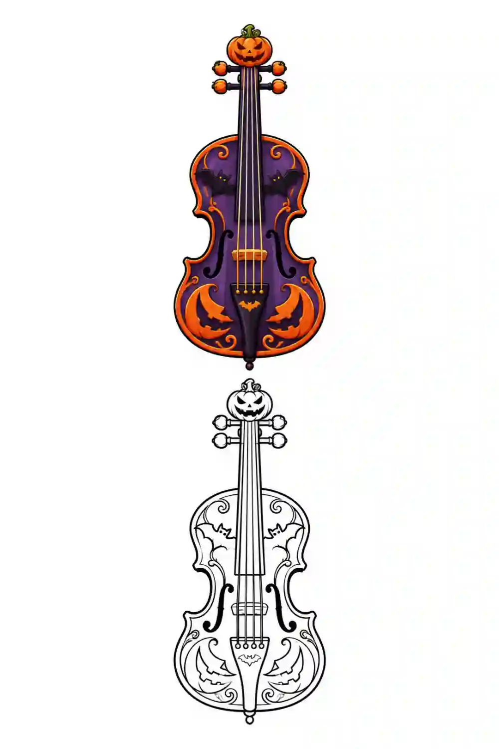 Pumpkin Violin outline template to trace with AR Drawing