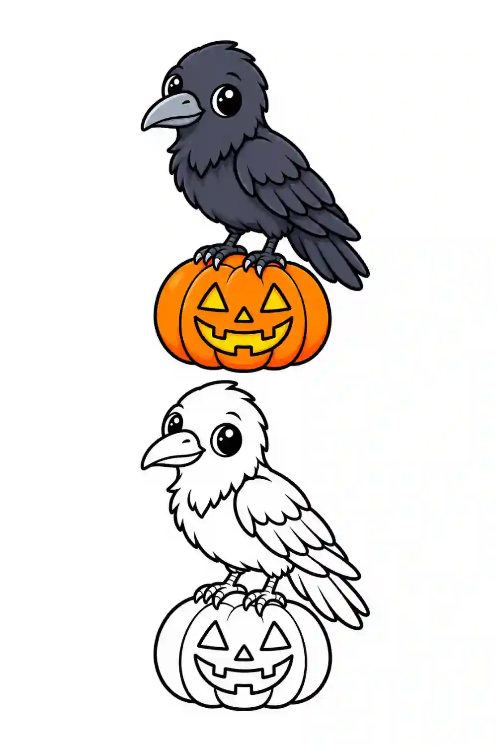 Raven on a Pumpkin outline template to trace with AR Drawing