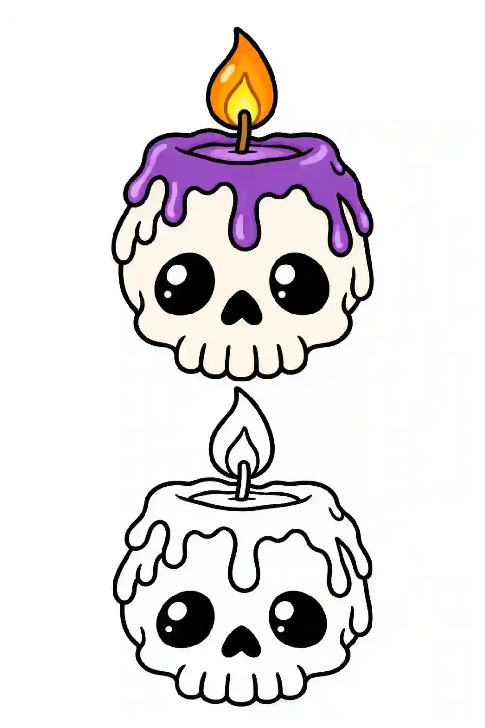 Skull Candle outline template to trace with AR Drawing