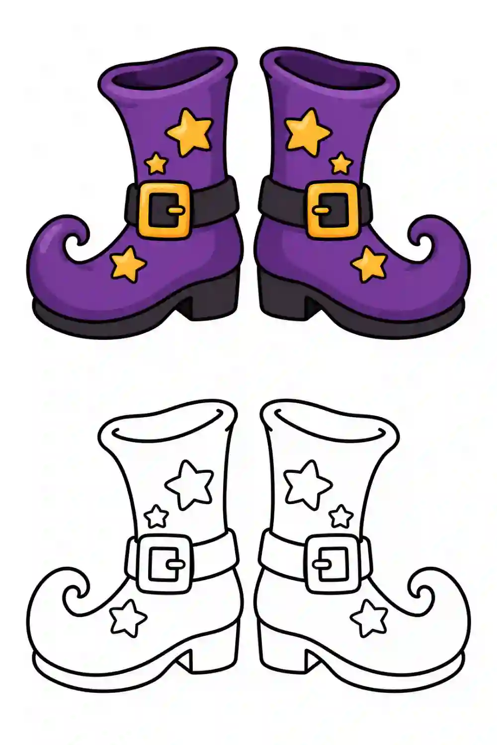 Witch Boots outline template to trace with AR Drawing