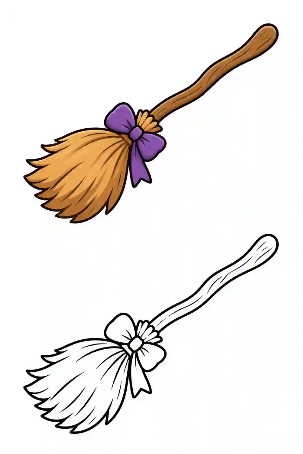 Witch Broom outline template to trace with AR Drawing