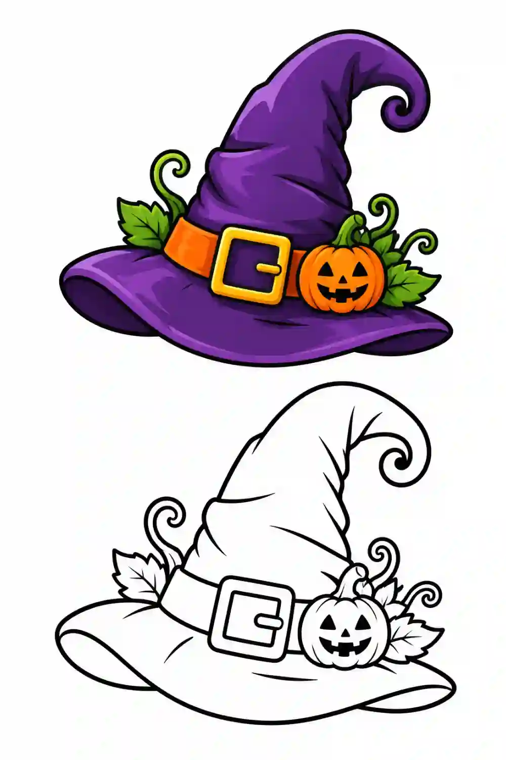 Witch Hat outline template to trace with AR Drawing