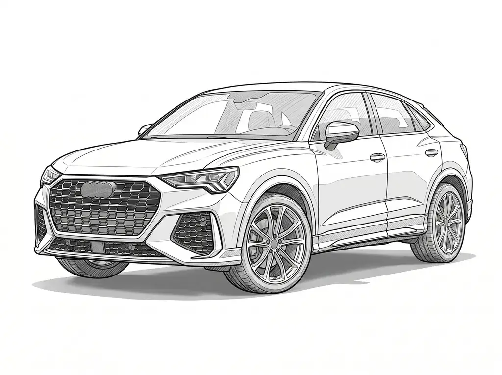 Audi RS Q3 Sportback outline template to trace with AR Drawing