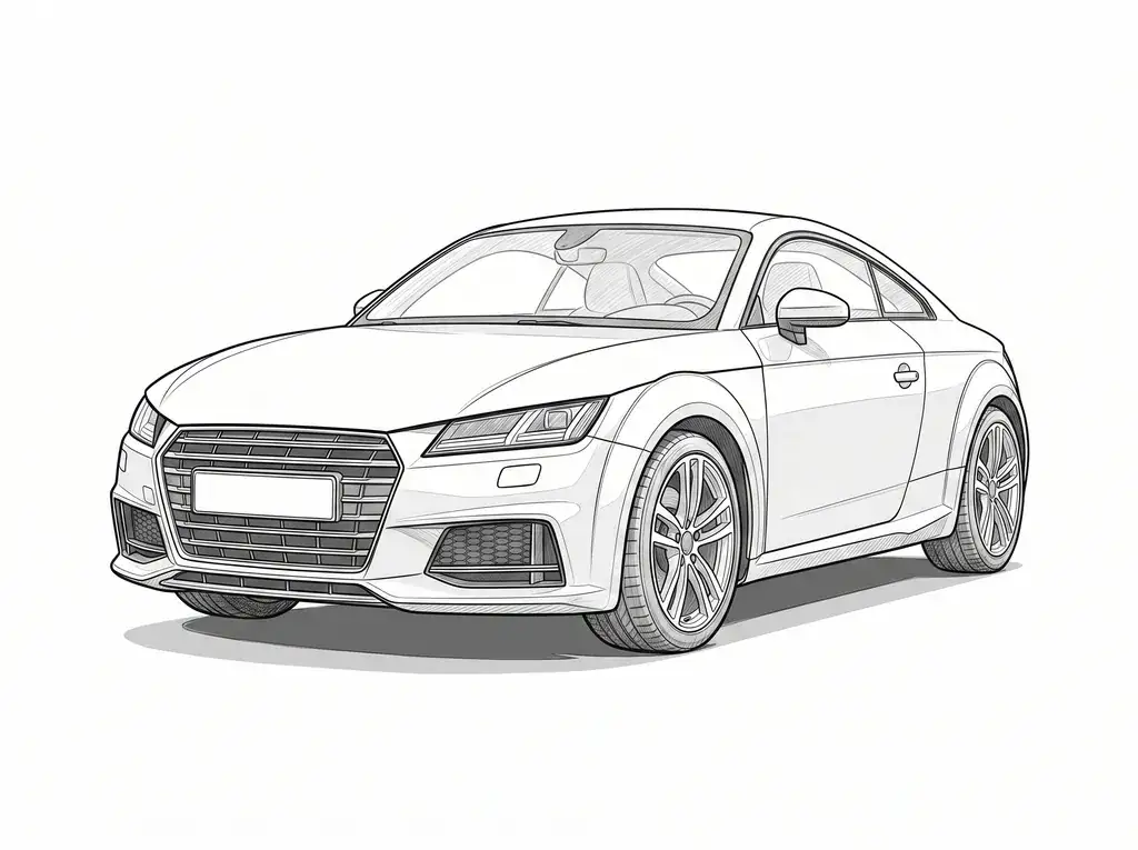 Audi TT RS outline template to trace with AR Drawing