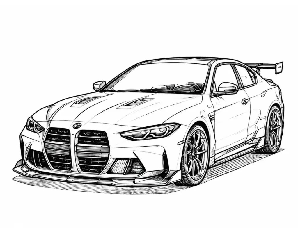 BMW M4 Competition G82 outline template to trace with AR Drawing