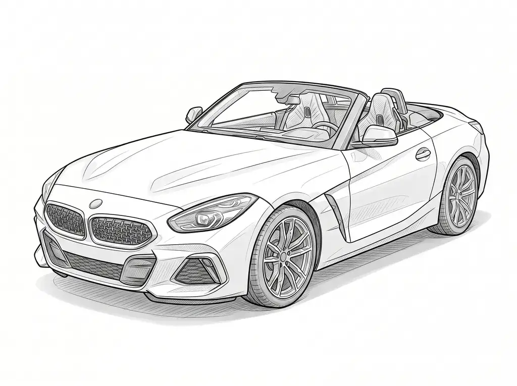 BMW Z4 outline template to trace with AR Drawing