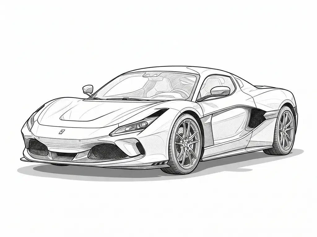 Ferrari SF90 Stradale outline template to trace with AR Drawing