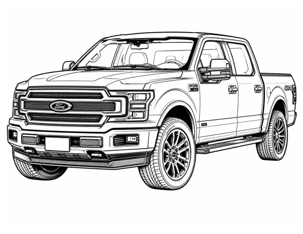 Ford F-150 Raptor Pickup Truck outline template to trace with AR Drawing
