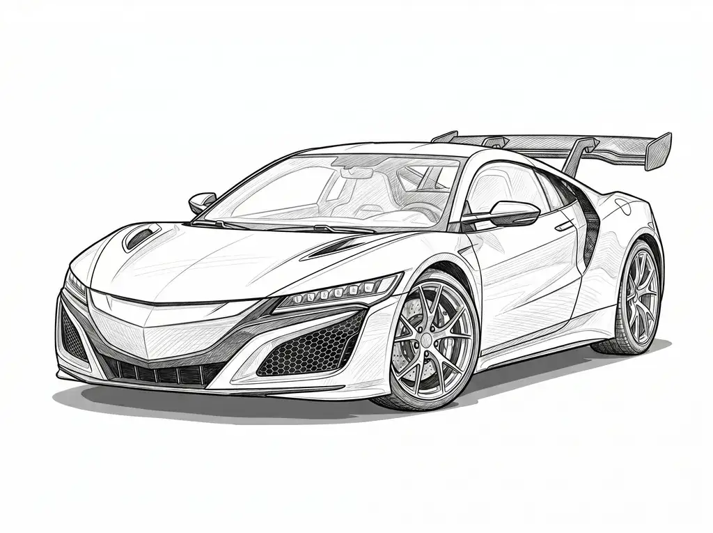 Honda NSX GT3 outline template to trace with AR Drawing