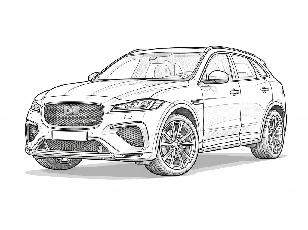 Jaguar F-Pace SVR outline template to trace with AR Drawing
