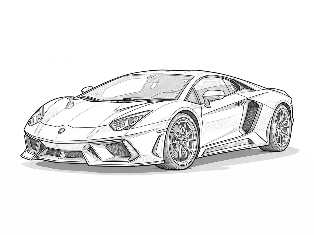 Lamborghini Aventador outline template to trace with AR Drawing