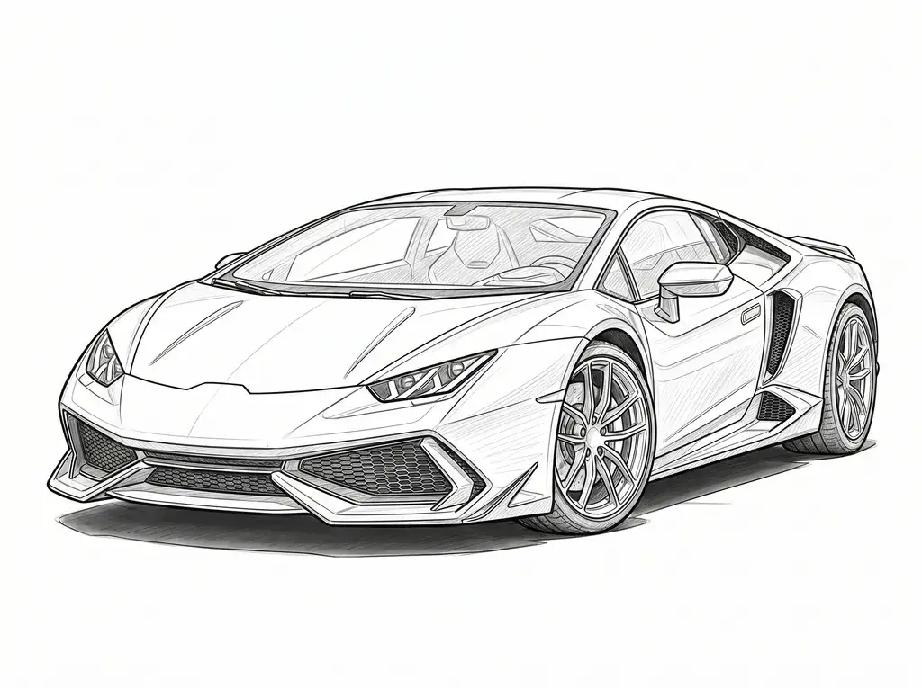Lamborghini Huracan outline template to trace with AR Drawing