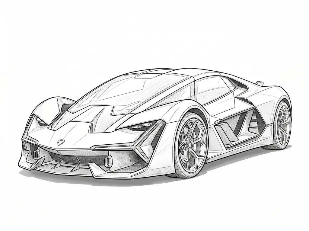 Lamborghini Terzo Millennio outline template to trace with AR Drawing