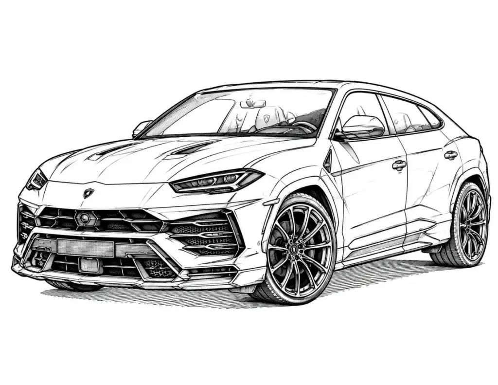 Lamborghini Urus outline template to trace with AR Drawing