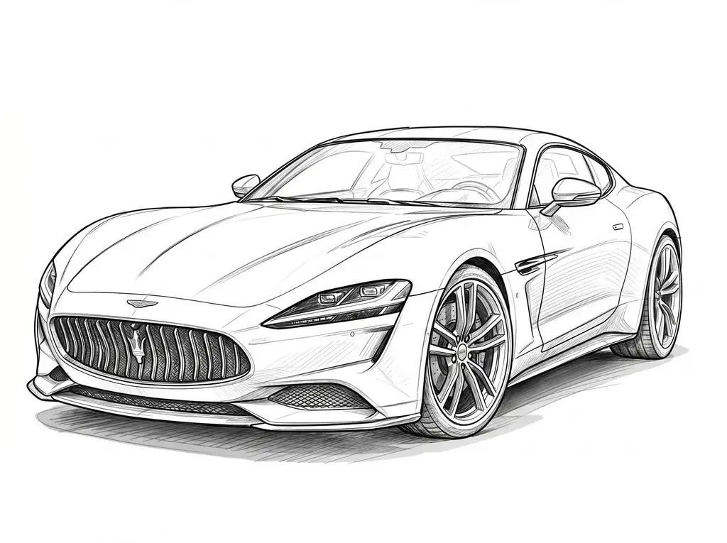 Maserati GranTurismo outline template to trace with AR Drawing