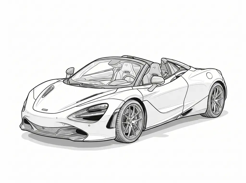 McLaren 720S Spider outline template to trace with AR Drawing