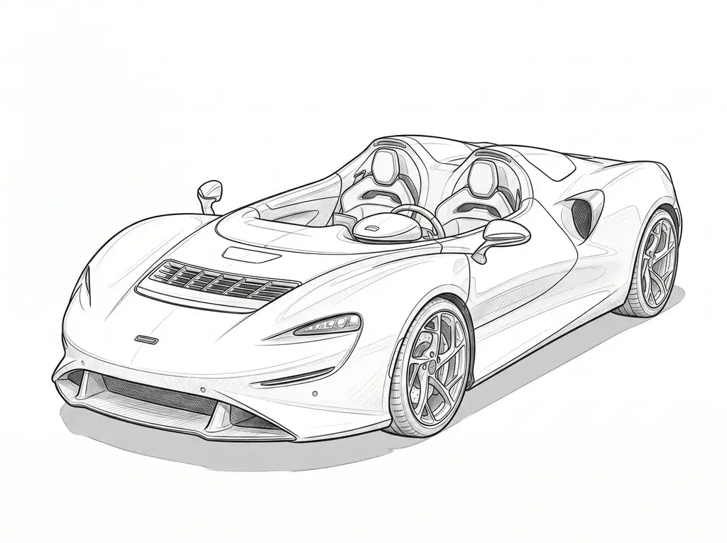 McLaren Elva Open-Top Speedster outline template to trace with AR Drawing