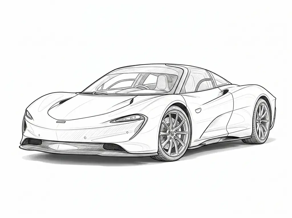 McLaren Speedtail outline template to trace with AR Drawing