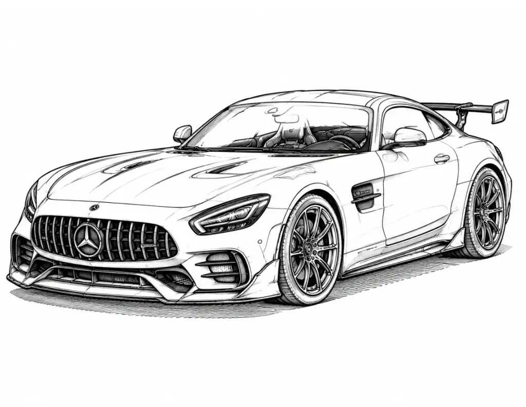 Mercedes-AMG GT Black Series outline template to trace with AR Drawing
