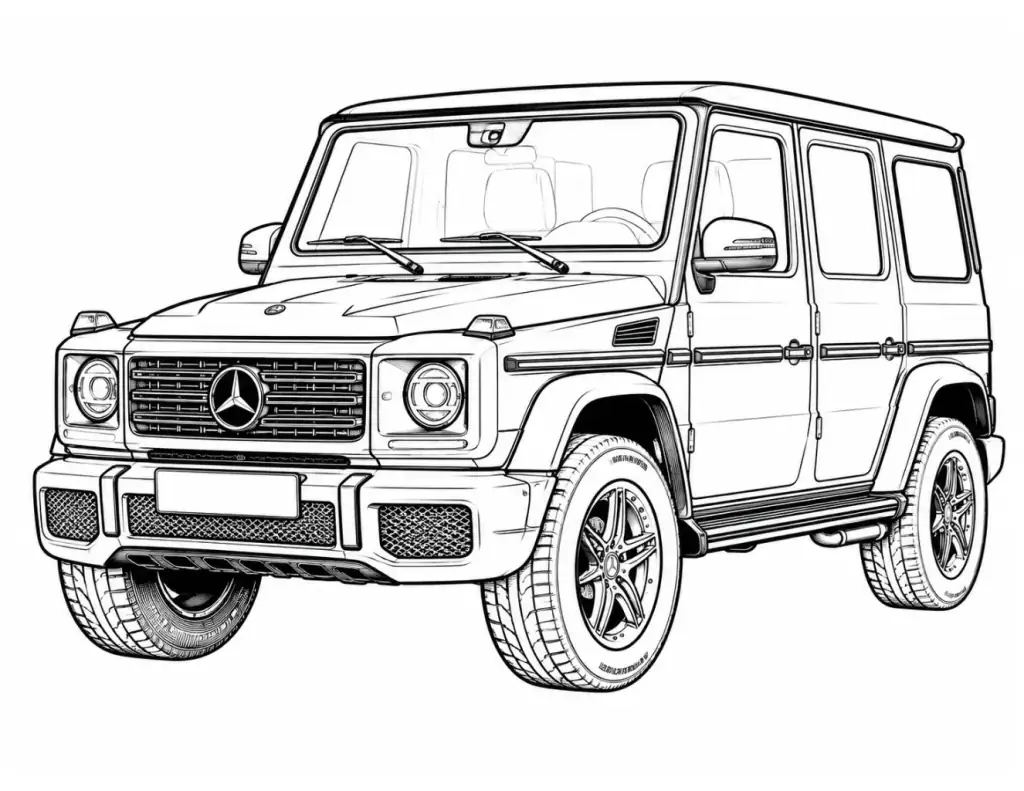 Mercedes-Benz G-Wagon G-Class outline template to trace with AR Drawing