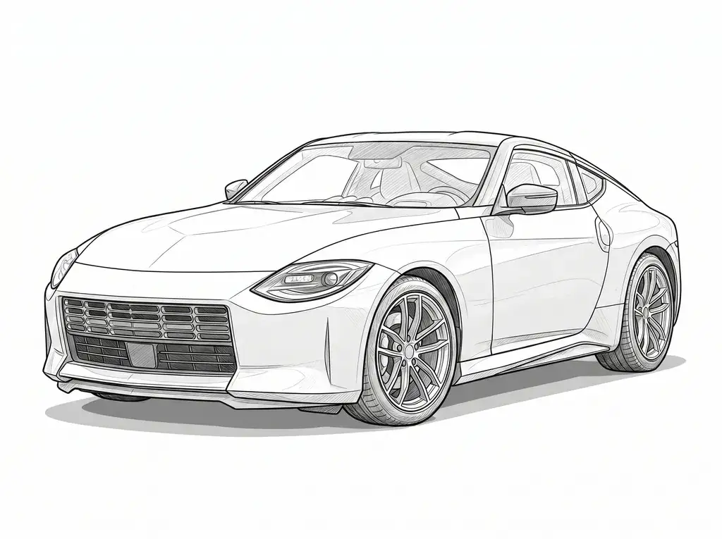 Nissan 400Z Fairlady Z outline template to trace with AR Drawing