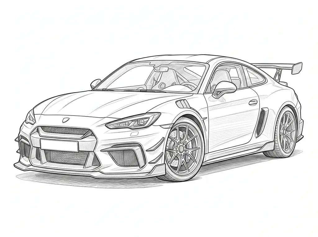 Nissan GT-R Nismo outline template to trace with AR Drawing