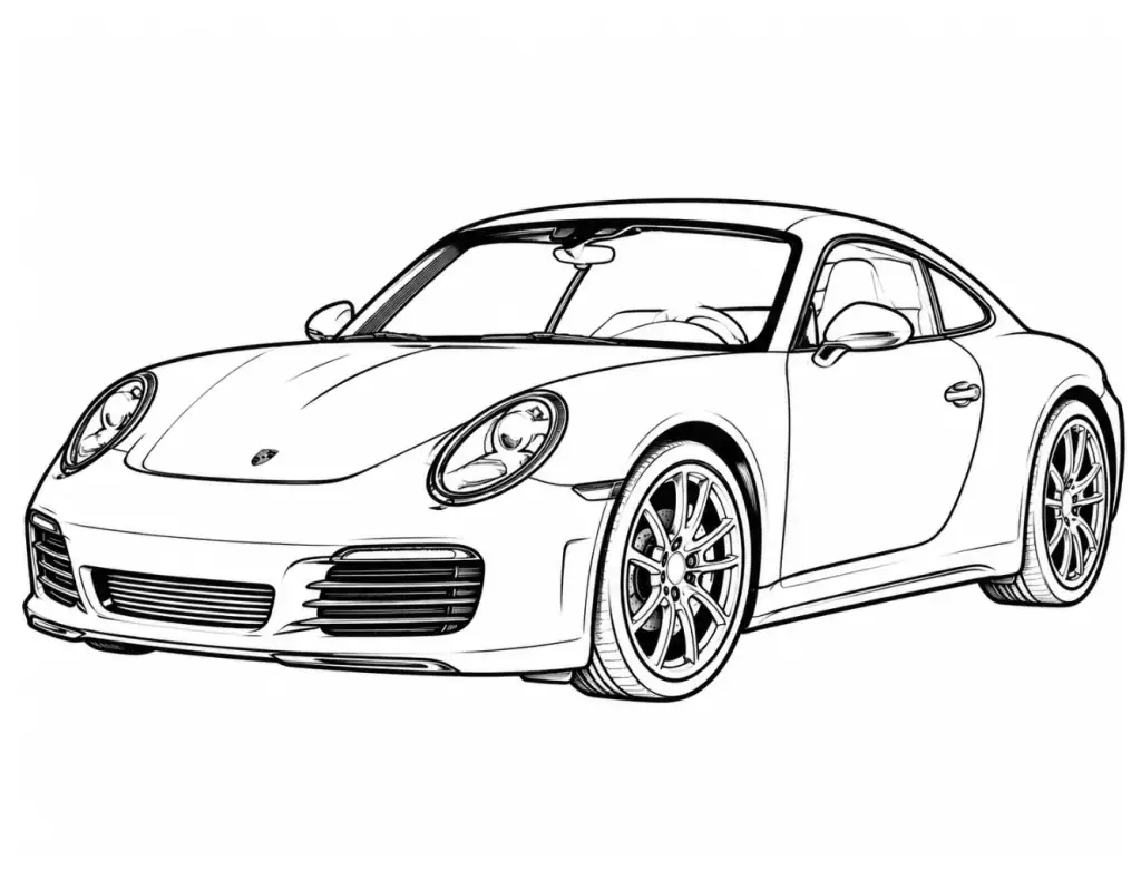Porsche 911 Carrera outline template to trace with AR Drawing