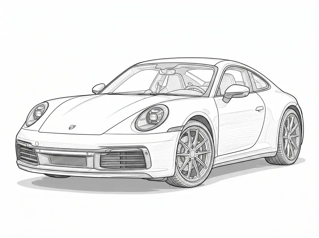 Porsche 911 Carrera outline template to trace with AR Drawing