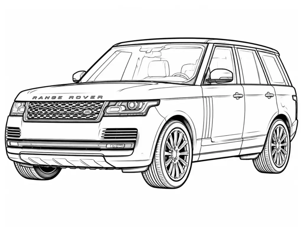 Range Rover Vogue outline template to trace with AR Drawing