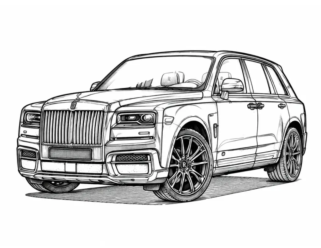 Rolls-Royce Cullinan outline template to trace with AR Drawing