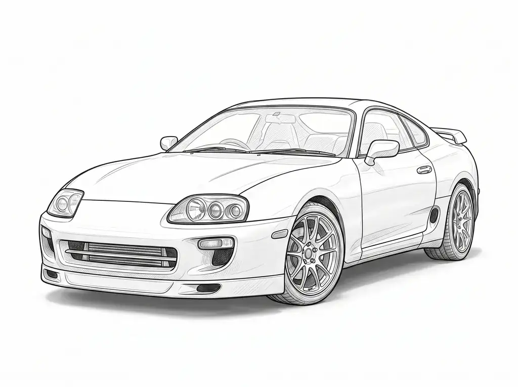 Toyota Supra MK4 outline template to trace with AR Drawing