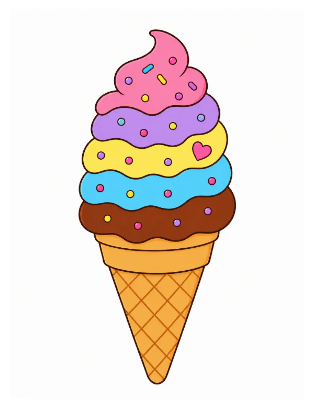 How to Draw a Ice Cream drawing template