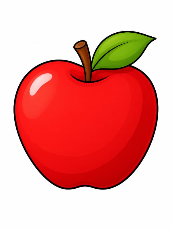 How to Draw an Apple drawing template